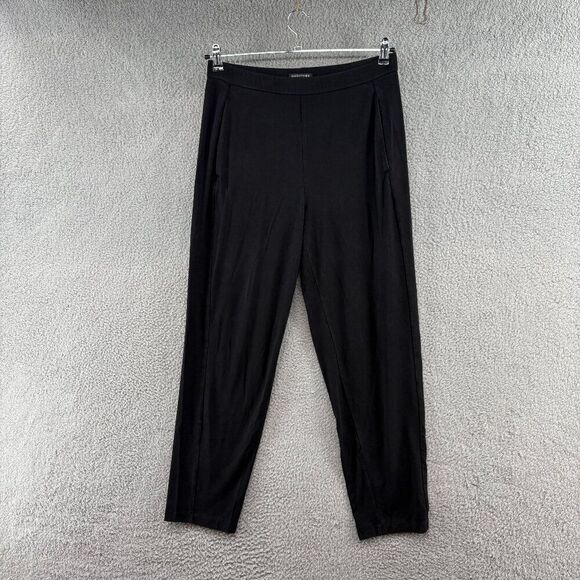 Eileen Fisher Pull On Elastic Waist Pant Size Small Tencel Lyocell Black - Picture 1 of 12